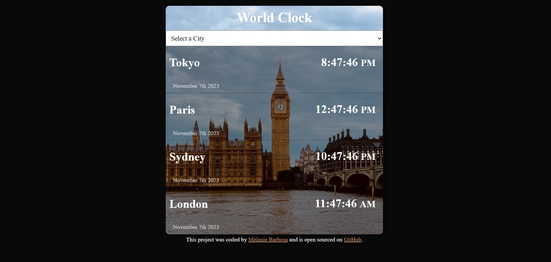 World Clock app